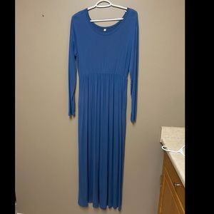 Blue maxi pocket dress
